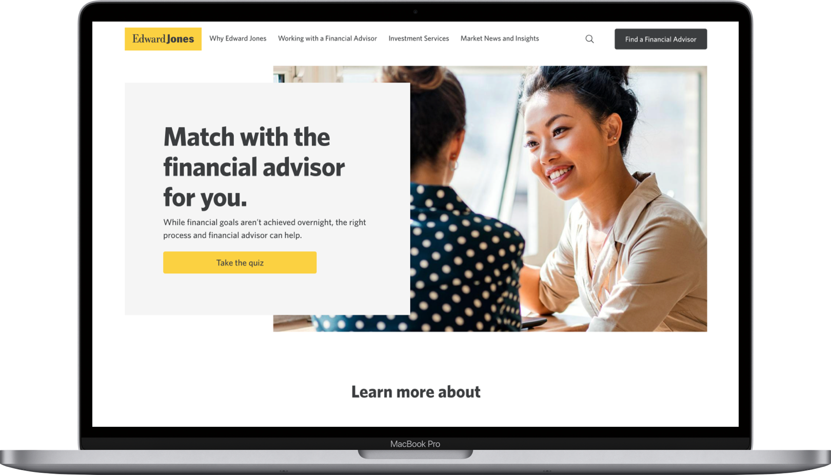 Mockup of edwardjones.com website